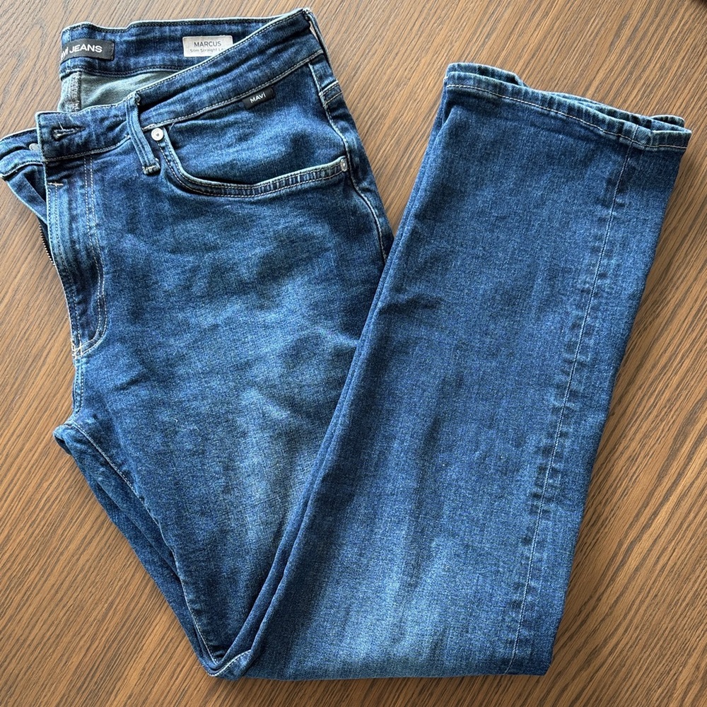 Mavi Men's Straight Jeans in Medium Blue Wash